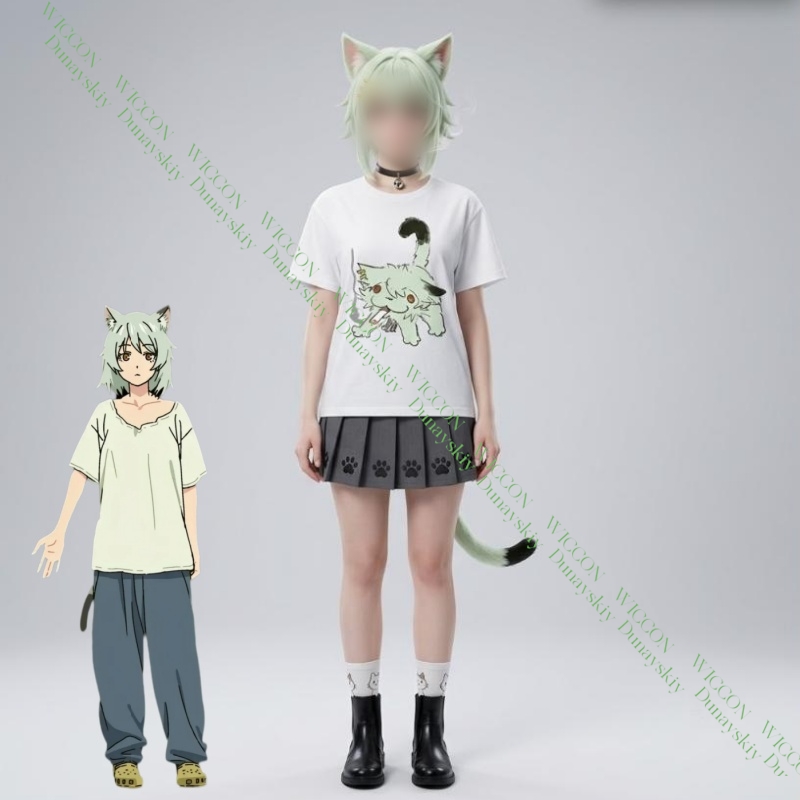 Anime Merchandise T Shirt - Chainsmoker Cat Yaniko Satou Leuke print