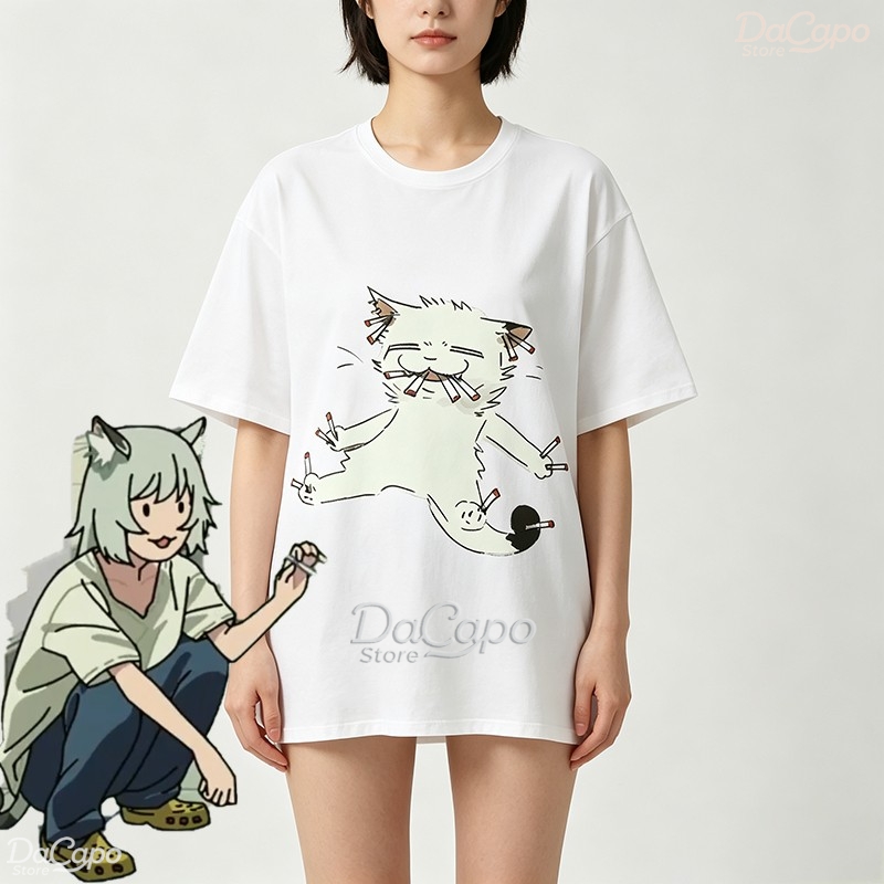 Anime Merchandise T Shirt - Chainsmoker Cat Yaniko Satou Leuke Anime